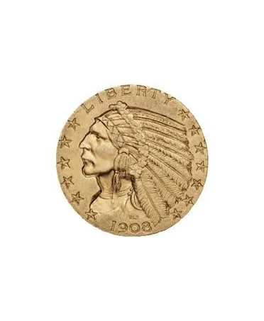 pièce d'or de Five Dollars EAGLE tête de sioux tête d'indien