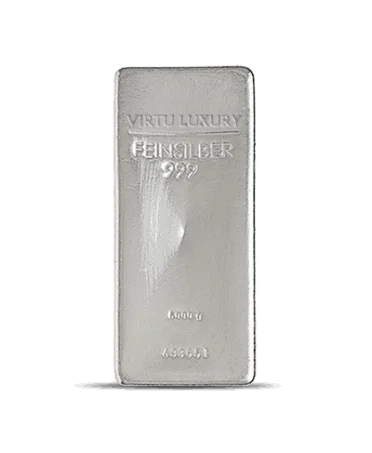 Lingot d'argent pur 24K d'un poids de 5KG disponible chez VIRTU LUXURY