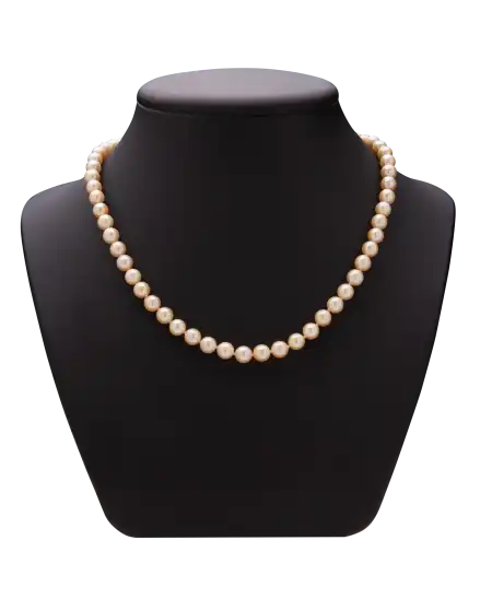 COLLIER RAS DU COU - collier de PERLES BLANCHES fermoir en or 18 carats - COLLIER LUXE - QUALITE AA+