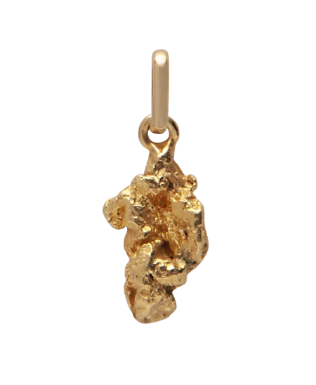 Un pendentif avec une Pépite d'Or jaune 22 Carats. Disponible chez VIRTU LUXURY.