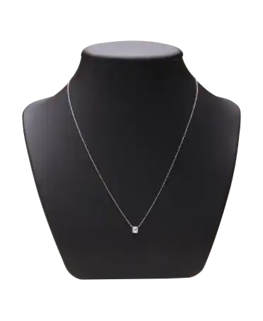 18K 白金亮面 DINH VAN 项链 - 单粒钻石 - LE CUBE DIAMANT - 在 VIRTU LUXURY 有售