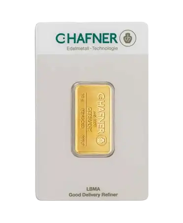 C. HAFNER 24K纯金回收10克金条正面，可在VIRTU LUXURY购买