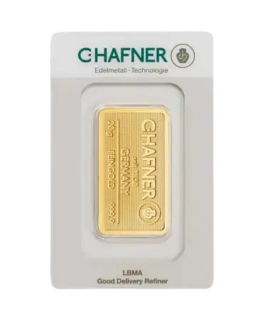 20克C. HAFNER纯金24K冲压金条正面在VIRTU LUXURY有售