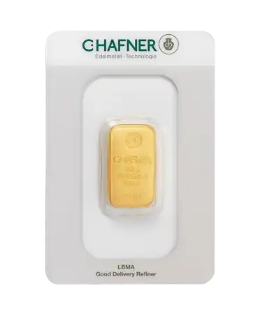 VIRTU LUXURY 出售的 250克 C. HAFNER 24K 纯铸金金条正面