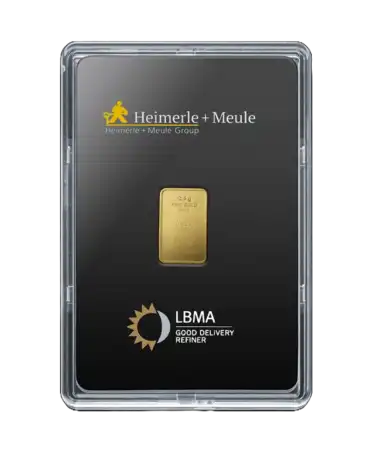 VIRTU LUXURY 出售的 HEIMERLE ET MEULE 2.5克 24K 纯回收金金条正面