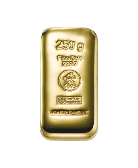 HEIMERLE ET MEULE 250克 24K纯金铸造金条，在 VIRTU LUXURY 有售