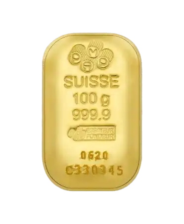 PAMP 100克纯金24K回收金条正面在VIRTU LUXURY有售