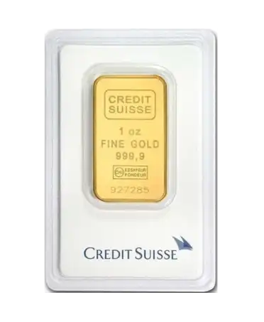 VIRTU LUXURY 出售的 1盎司 瑞士信贷 (CRédit Suisse) 24K 纯回收金压制小金条正面